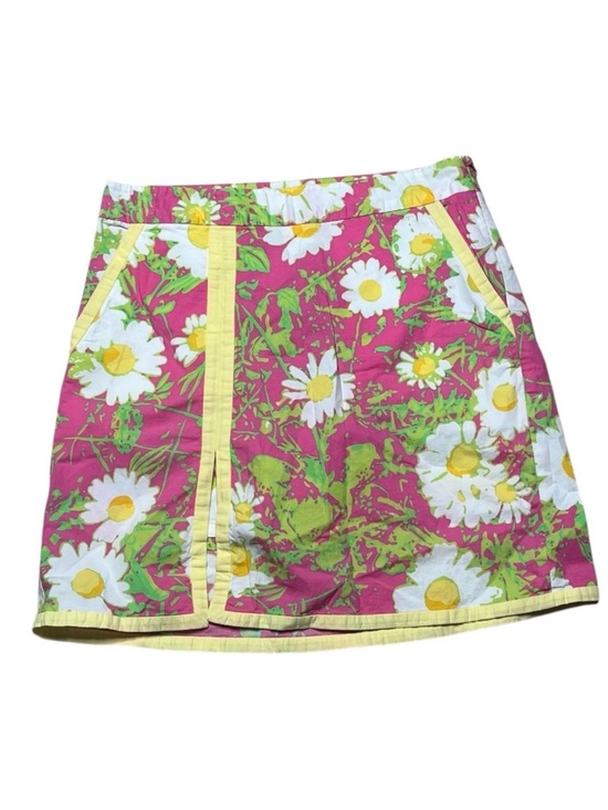 Lilly Pulitzer Pants - Lilly Pulitzer Skirt Skort Women's Size 2 Pink Daisy Print Yellow Trim